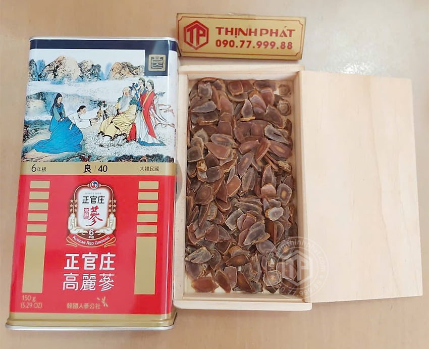 Hồng sâm củ khô KGC 150g 12 củ hộp thiếc hồng sâm Chính phủ Jung Kwan Jang hộp số 40