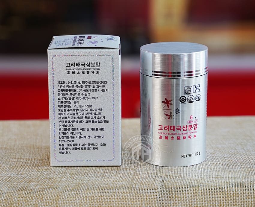 Bột hồng sâm thái cực Korean Taekuk Ginseng Powder Premium hộp 1 lọ x 100g