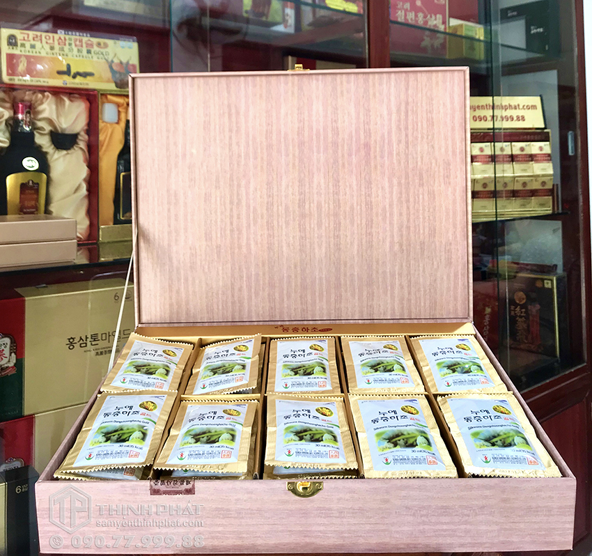 Nước đông trùng hạ thảo Hàn Quốc hộp gỗ 60 gói