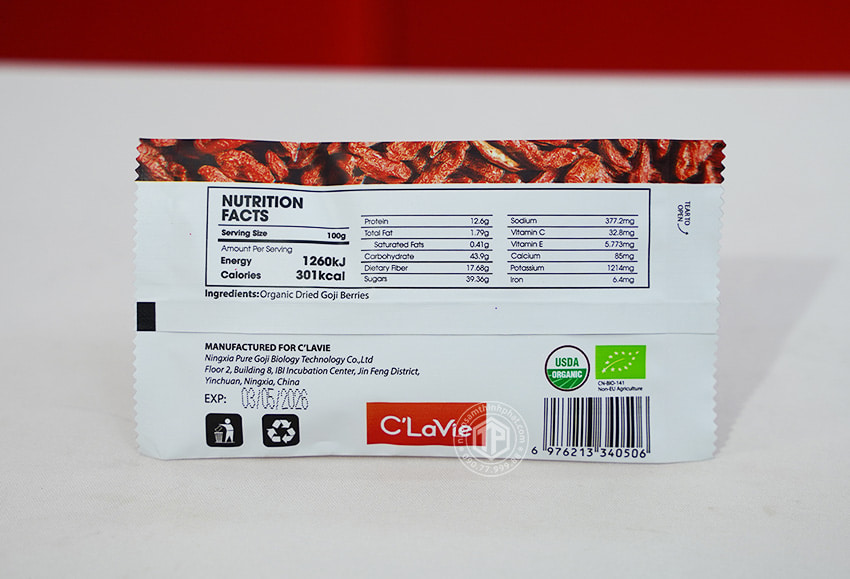 Kỷ tử hữu cơ Goji Berries túi 170g