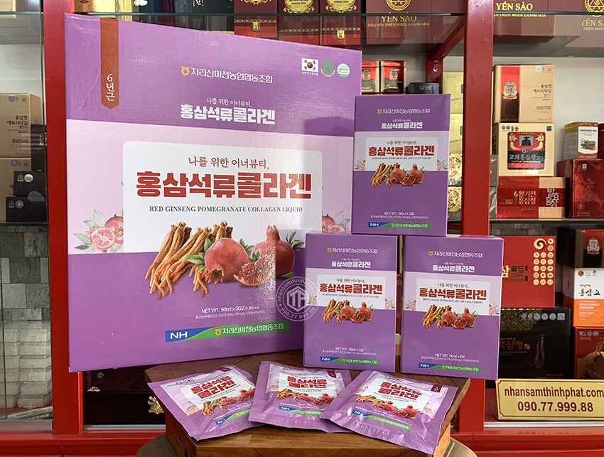 Nước hồng sâm lựu collagen Hàn Quốc