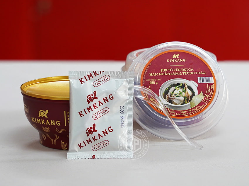 Súp tổ yến đùi gà nhân sâm đông trùng hộp 6 chén x 255g