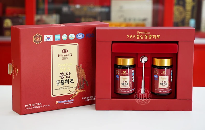 Cao hồng sâm đông trùng hạ thảo Hàn Quốc hộp 2 lọ x 250g Cao hồng sâm đông trùng hạ thảo Hàn Quốc hộp 2 lọ x 250g