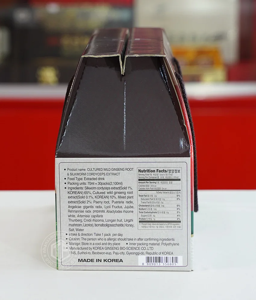 Nước đông trùng hạ thảo nhân sâm hộp 30 gói