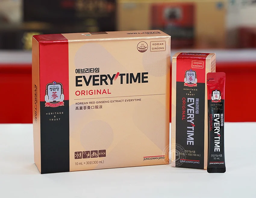 Nước hồng sâm Everytime Hậu Duệ Mặt Trời KGC hộp 30 gói x 10ml cao cấp