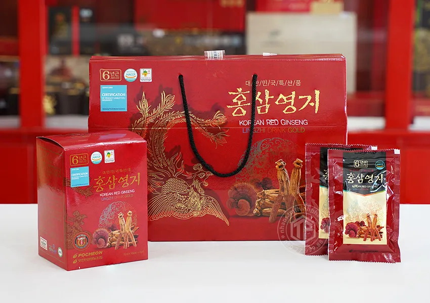 Nước hồng sâm linh chi Hàn Quốc chính hãng Pocheon