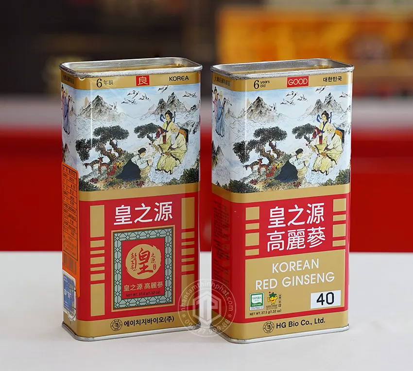 Hồng sâm củ khô hộp thiếc HG Bio 37.5g