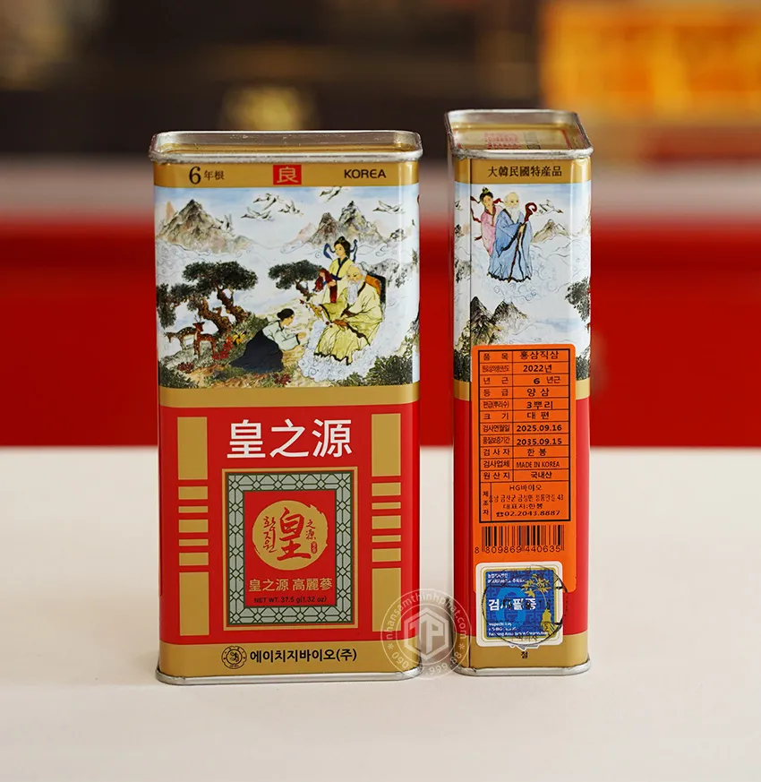 Hồng sâm củ khô hộp thiếc HG Bio 37.5g