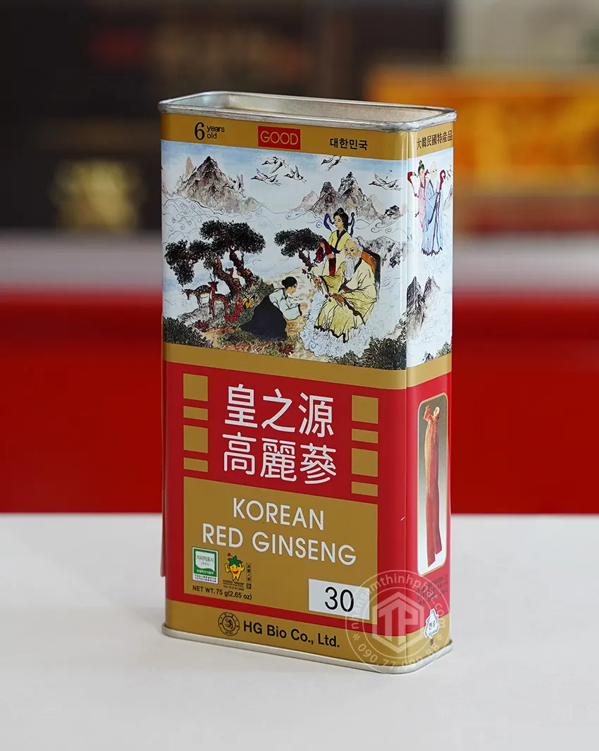 Hồng sâm củ khô hộp thiếc HG Bio 75g