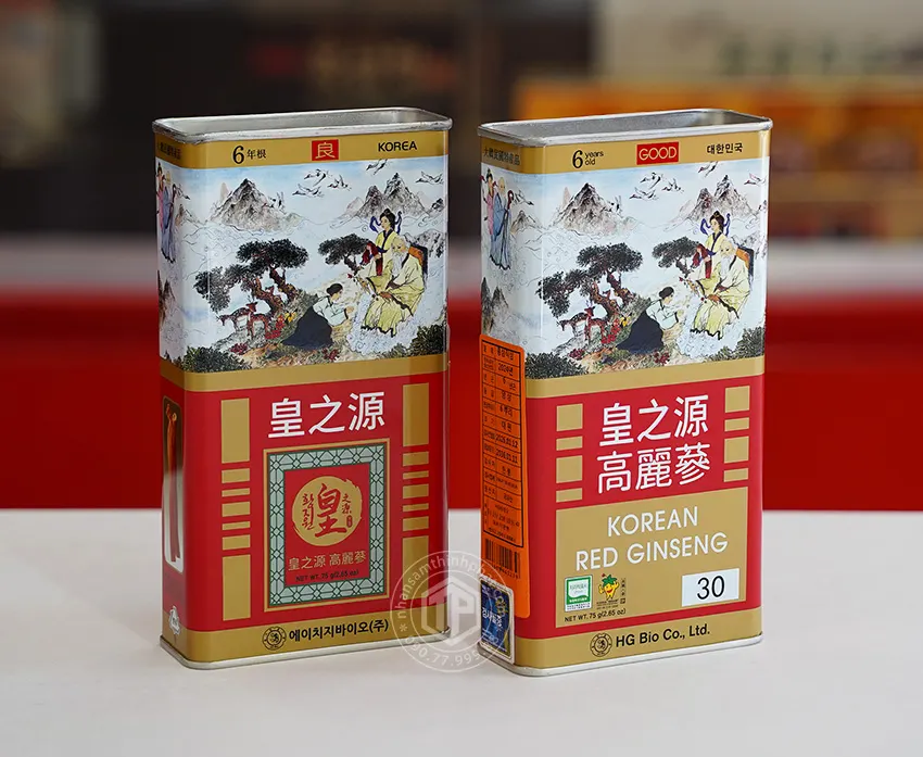 Hồng sâm củ khô hộp thiếc HG Bio 75g