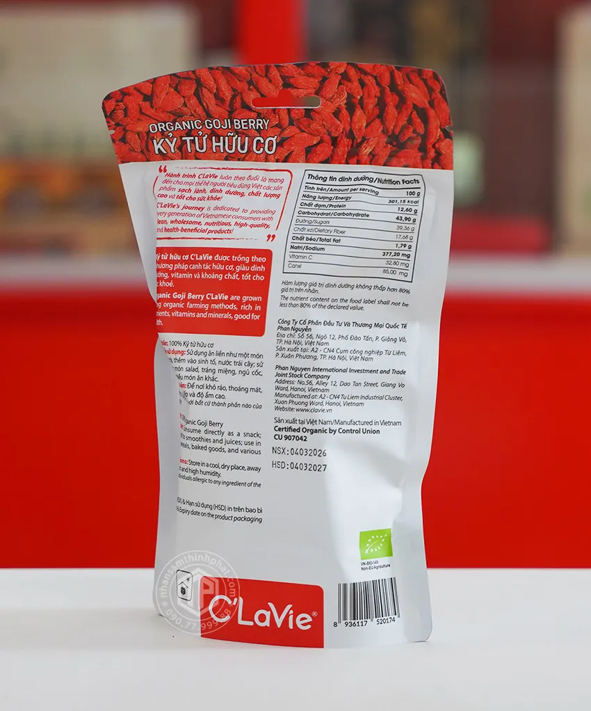 Kỷ tử hữu cơ Goji Berries túi 170g