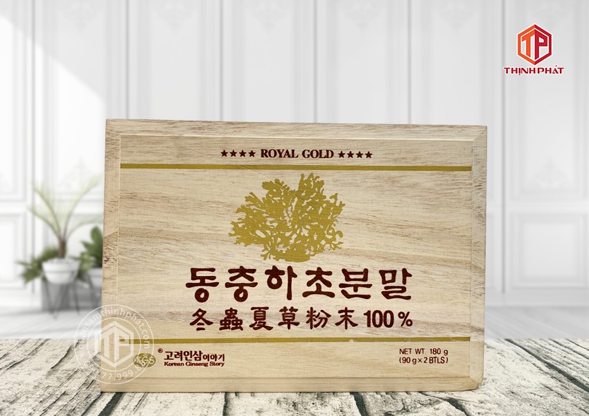 Bột đông trùng hạ thảo Hàn Quốc nguyên chất 100% hộp 2 lọ x 90g