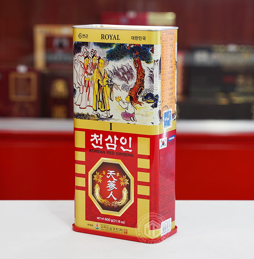 Hồng sâm củ khô hộp thiếc Bio 600g Chính hãng Hàn Quốc