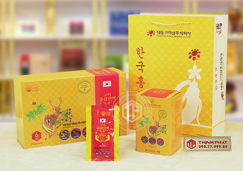 Nước hồng Sâm nhung hươu táo đỏ Daedong hộp 30 gói x 70ml