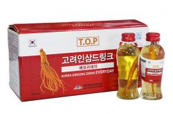Nước hồng sâm Hàn Quốc hộp 10 chai có củ sâm tươi